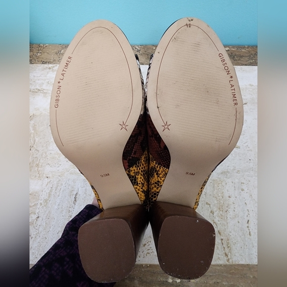 Gibson Latimer Boho Snake Print Tri-Color Leather Mule - Size 9.5 - Picture 5 of 7